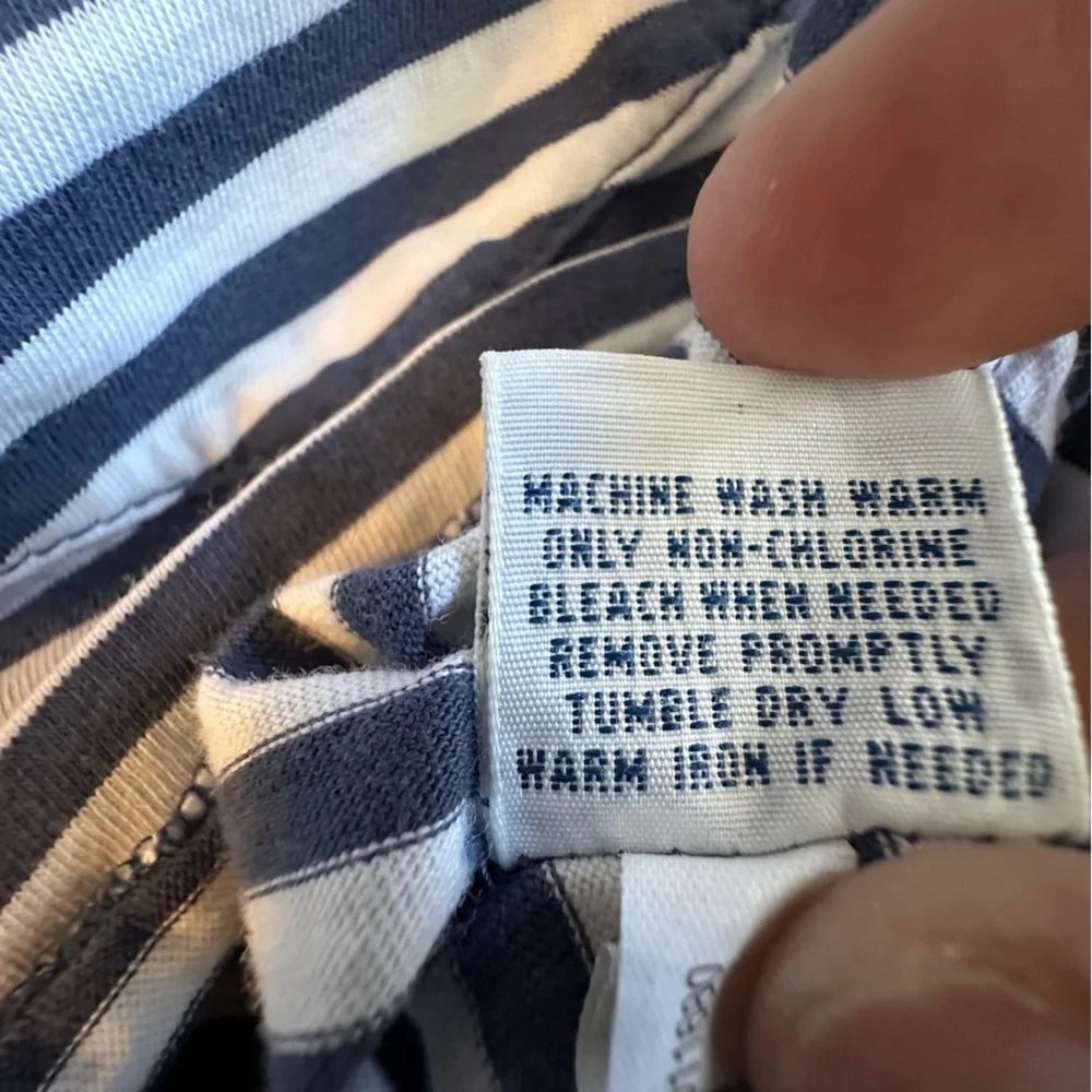 Polo Ralph Lauren Shirt Men’s XL Navy & White Stripe Light Blue‎ Pony on Pocket